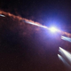 An illustration of exocomets around a star system.